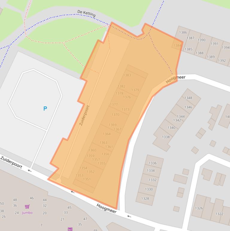 Kaart van postcodegebied 6605BL.