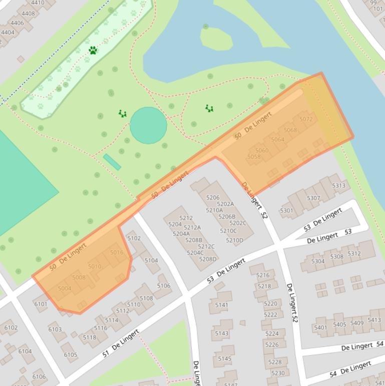 Kaart van postcodegebied 6605DC.