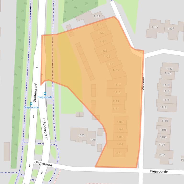 Kaart van postcodegebied 6605EE.