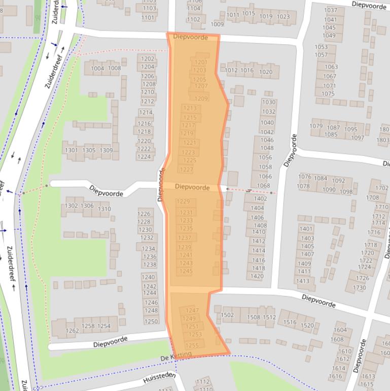 Kaart van postcodegebied 6605EJ.