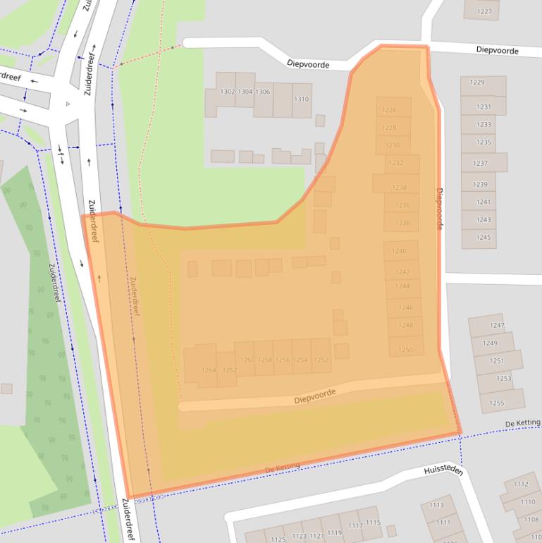 Kaart van postcodegebied 6605EL.