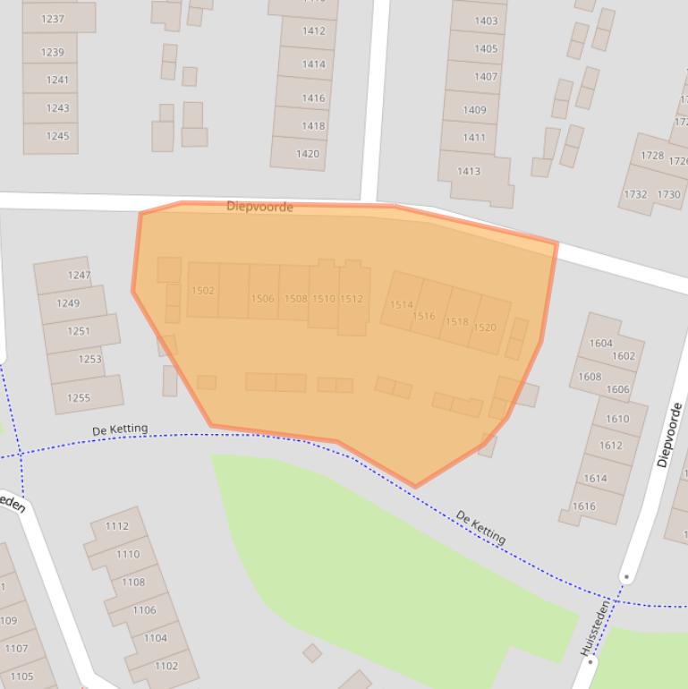 Kaart van postcodegebied 6605EP.