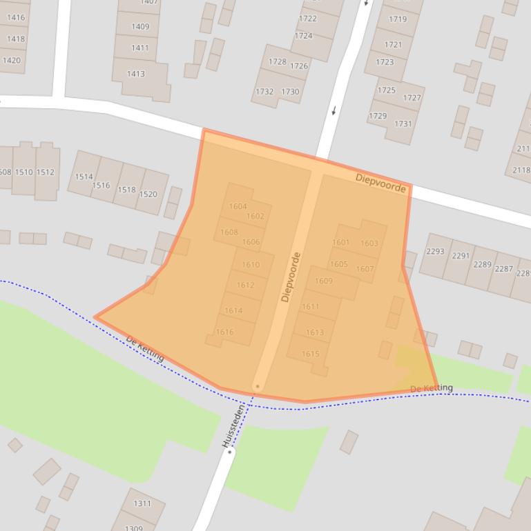 Kaart van postcodegebied 6605ER.