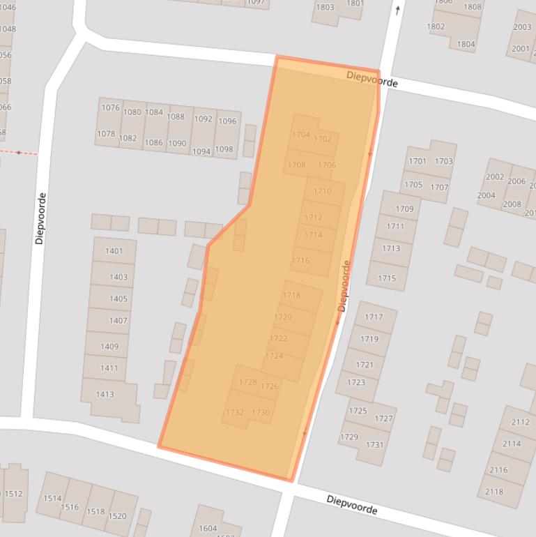 Kaart van postcodegebied 6605ET.