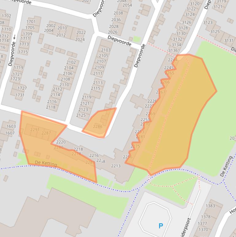 Kaart van postcodegebied 6605GK.