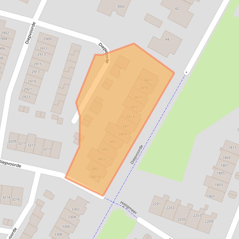 Kaart van postcodegebied 6605GZ.