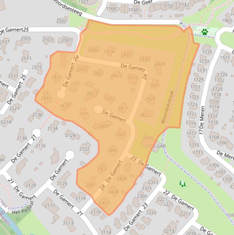 Kaart van postcodegebied 6605WH.