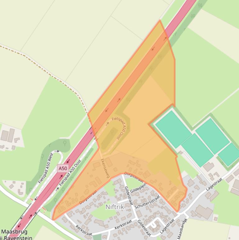 Kaart van postcodegebied 6606AC.