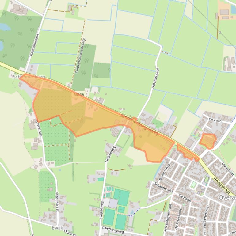 Kaart van postcodegebied 6611AA.