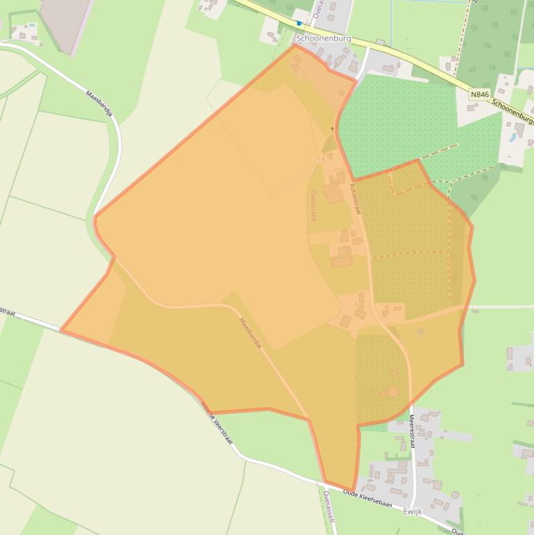 Kaart van postcodegebied 6611AD.