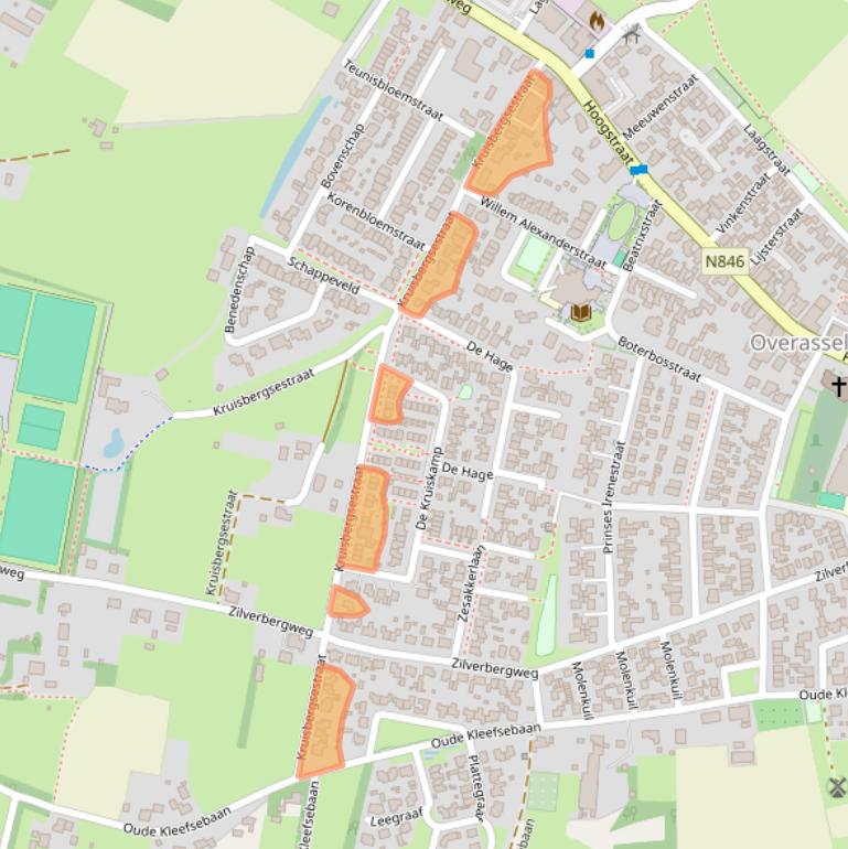 Kaart van postcodegebied 6611AH.