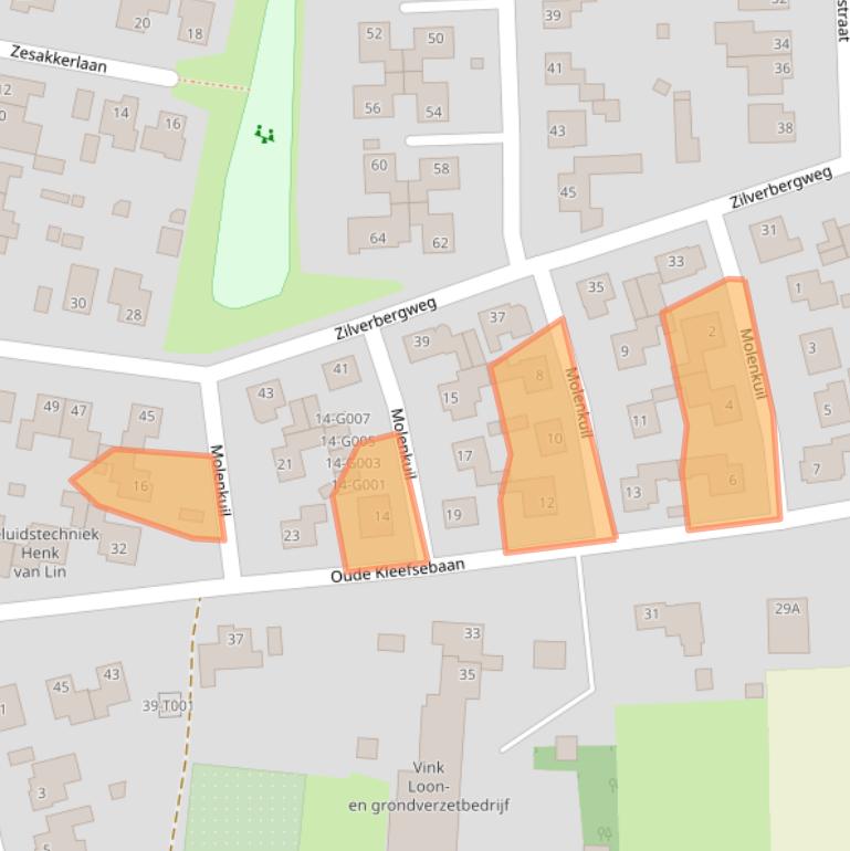 Kaart van postcodegebied 6611AS.