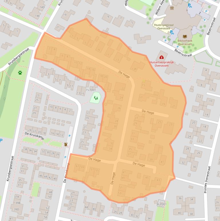 Kaart van postcodegebied 6611AX.