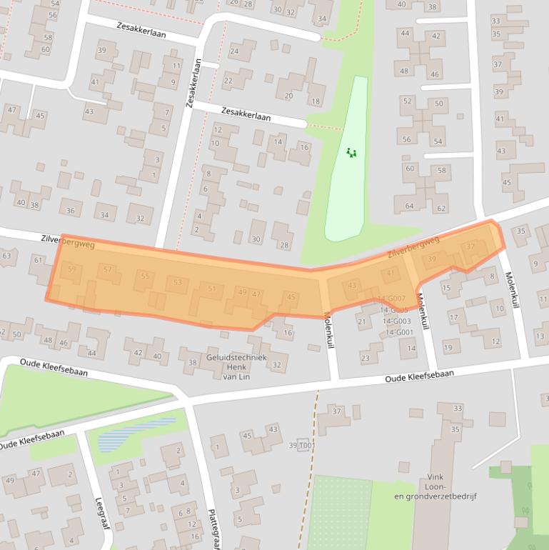 Kaart van postcodegebied 6611BB.