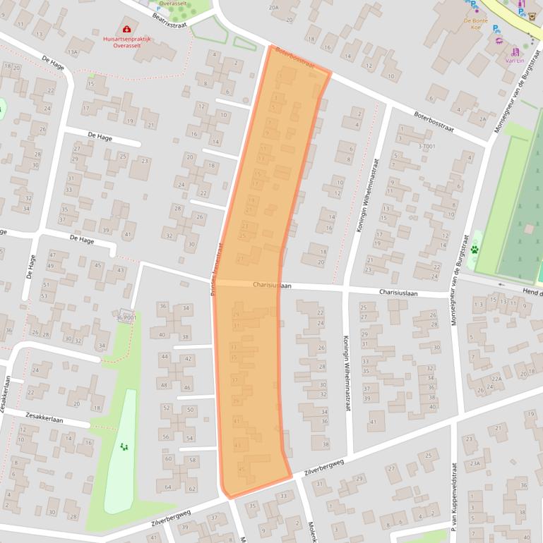 Kaart van postcodegebied 6611BG.