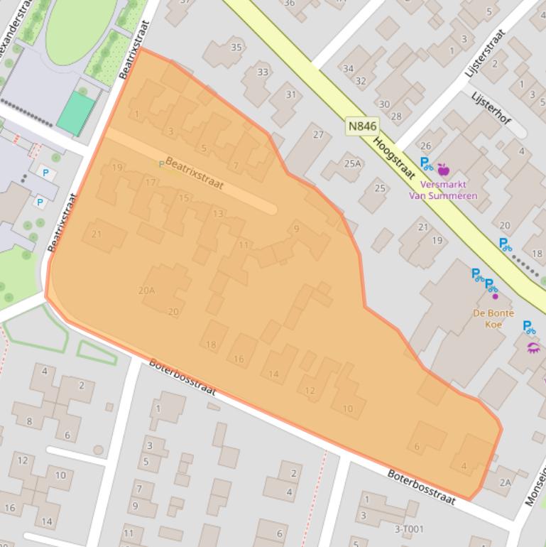 Kaart van postcodegebied 6611BS.