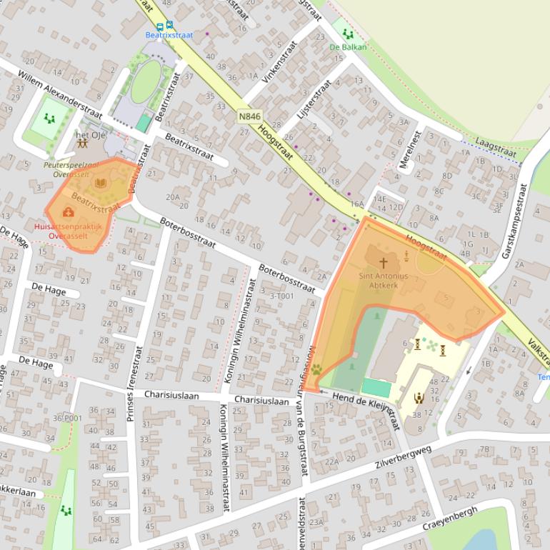 Kaart van postcodegebied 6611BT.