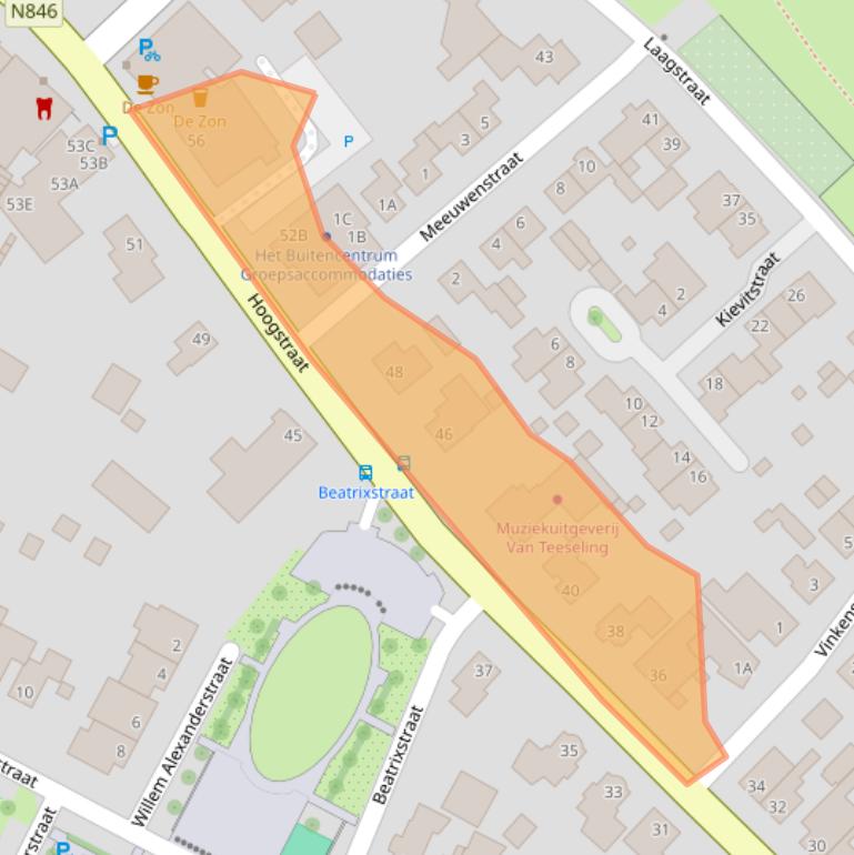 Kaart van postcodegebied 6611BZ.