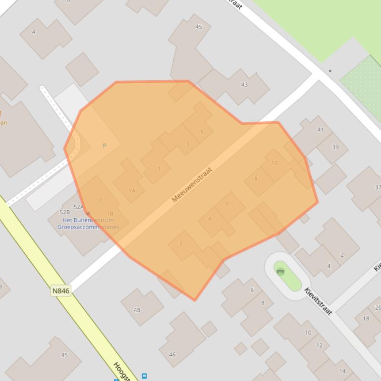 Kaart van postcodegebied 6611CA.