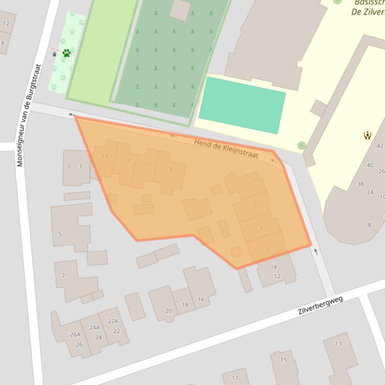 Kaart van postcodegebied 6611CJ.