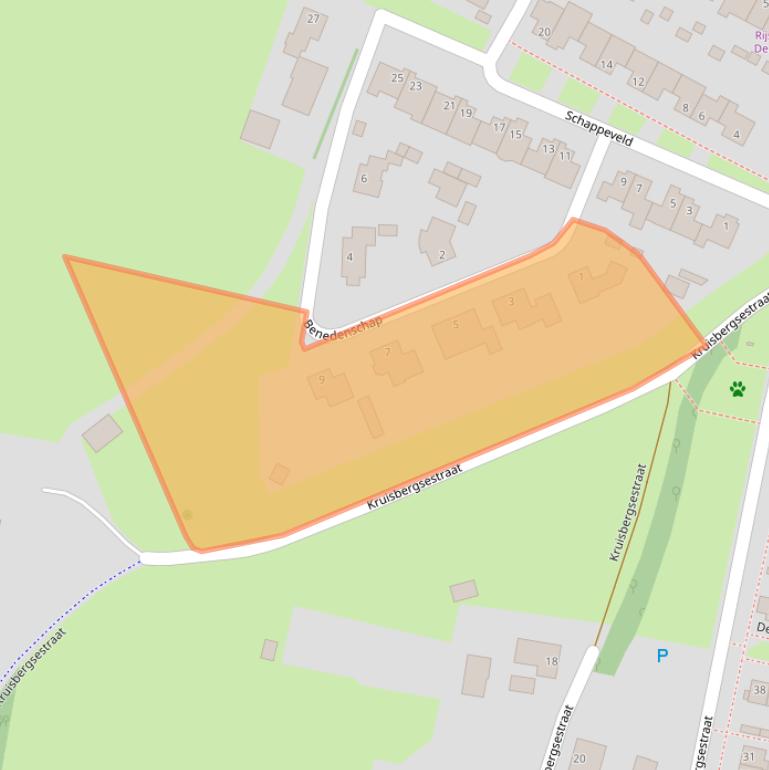 Kaart van postcodegebied 6611DC.