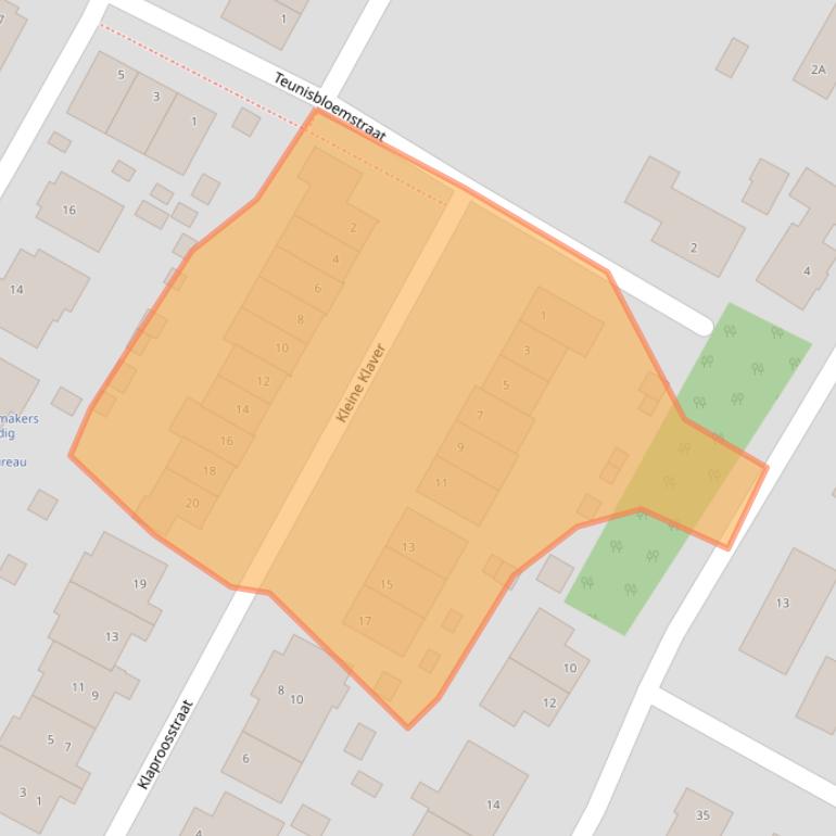 Kaart van postcodegebied 6611DL.