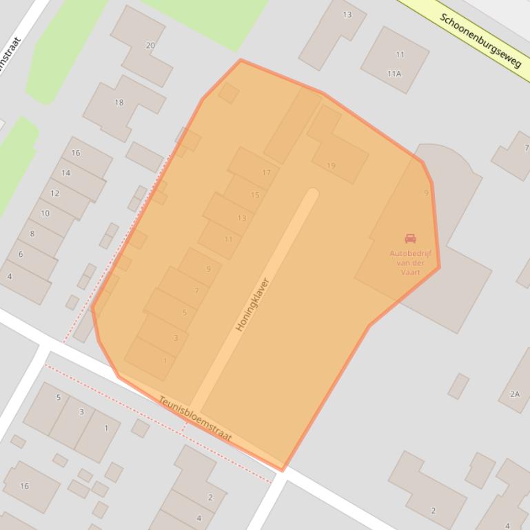 Kaart van postcodegebied 6611DM.