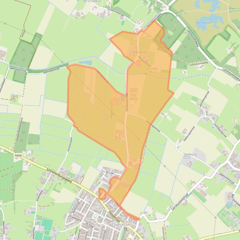 Kaart van postcodegebied 6611KA.