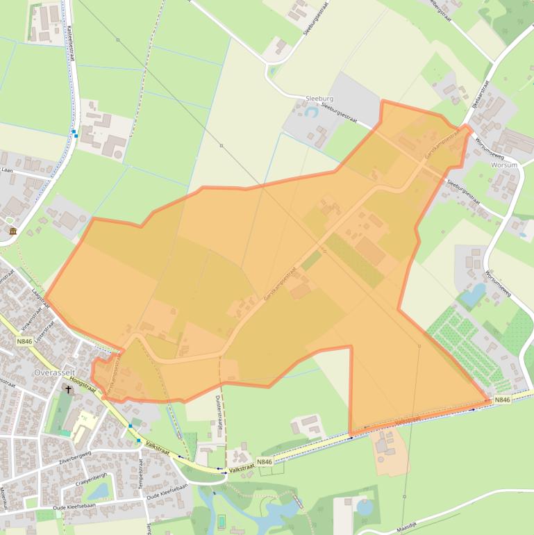Kaart van postcodegebied 6611KS.