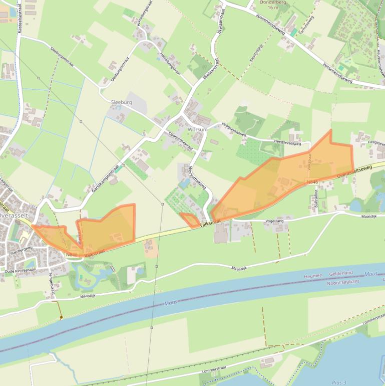 Kaart van postcodegebied 6611KV.