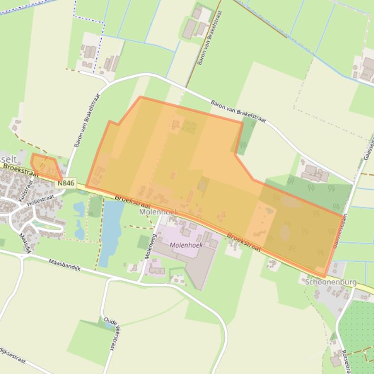 Kaart van postcodegebied 6612AB.