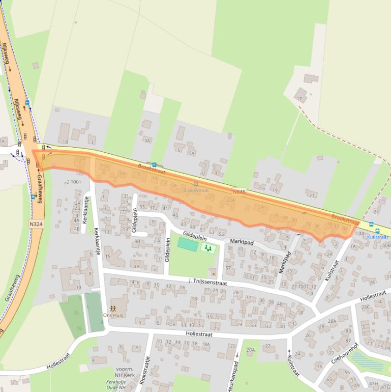 Kaart van postcodegebied 6612AC.