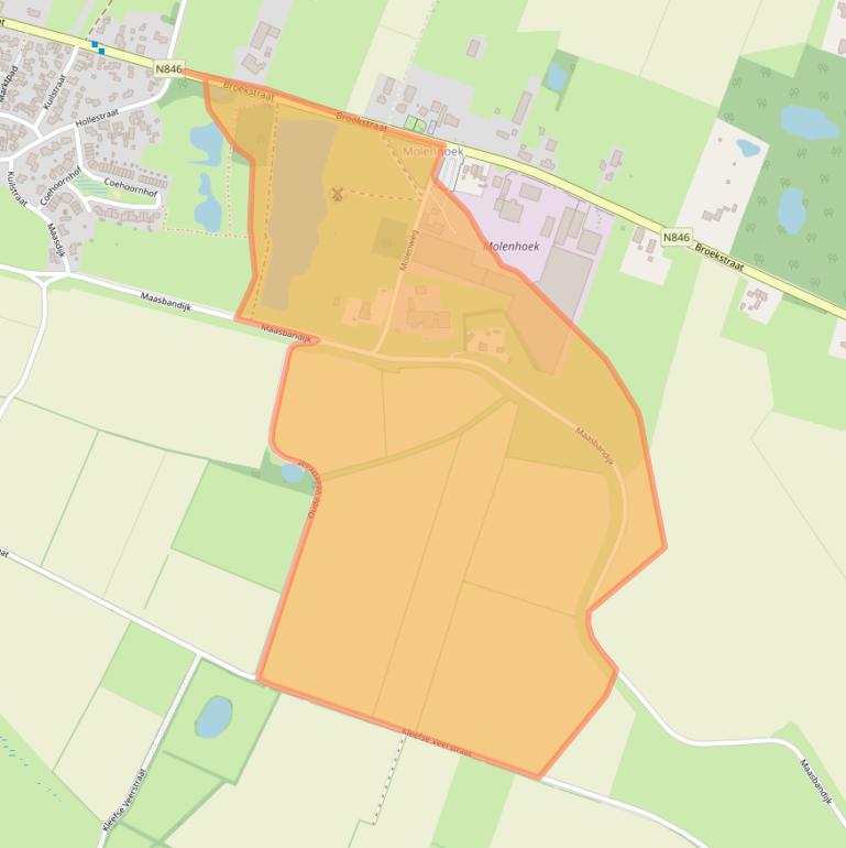 Kaart van postcodegebied 6612AE.