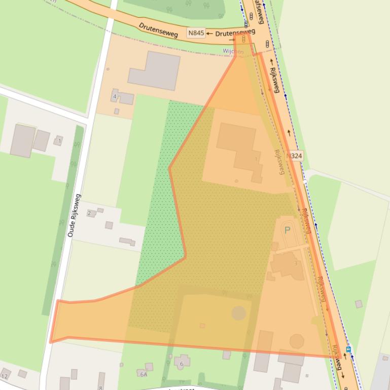 Kaart van postcodegebied 6612AG.