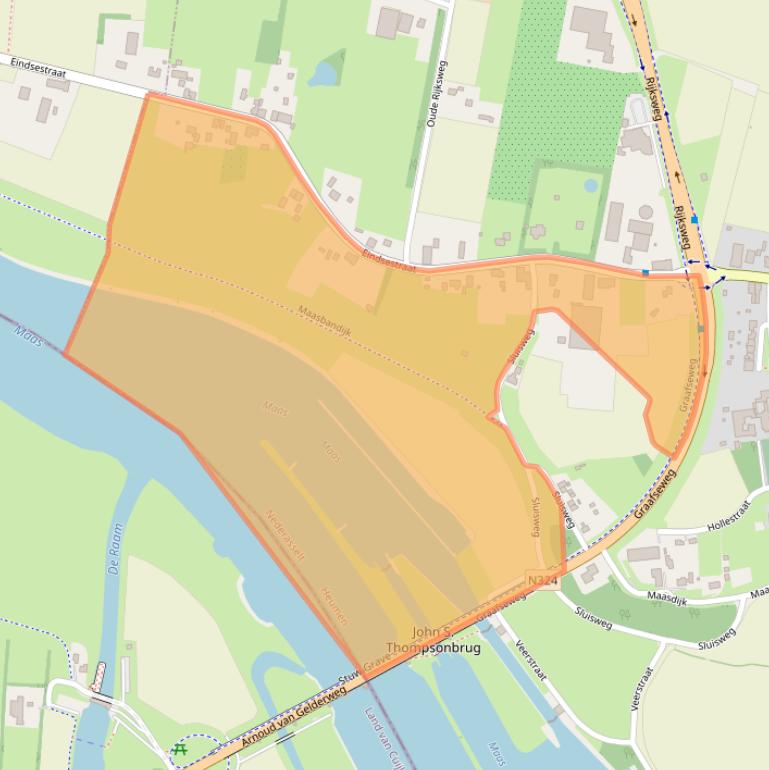 Kaart van postcodegebied 6612AJ.