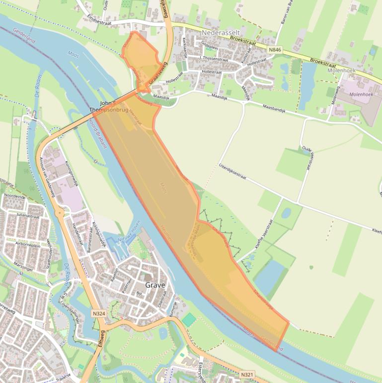 Kaart van postcodegebied 6612AR.