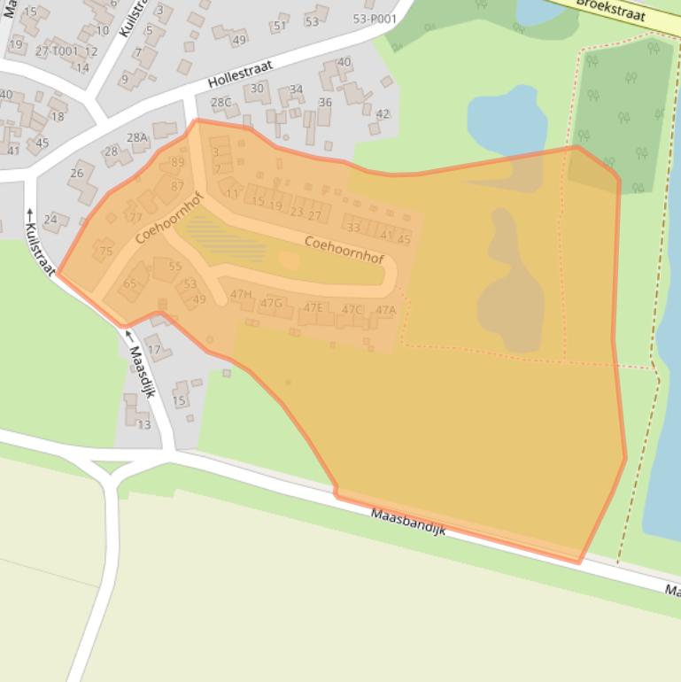 Kaart van postcodegebied 6612AS.