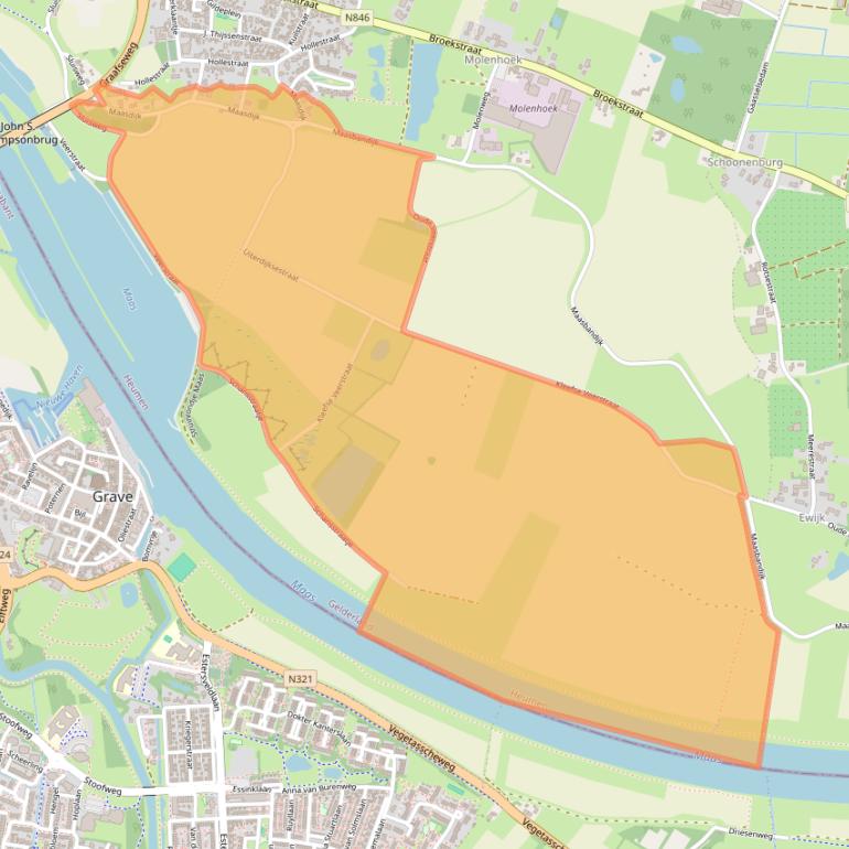 Kaart van postcodegebied 6612AT.