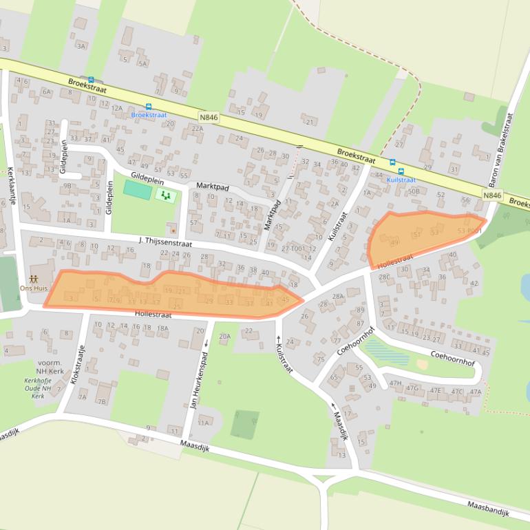 Kaart van postcodegebied 6612AV.