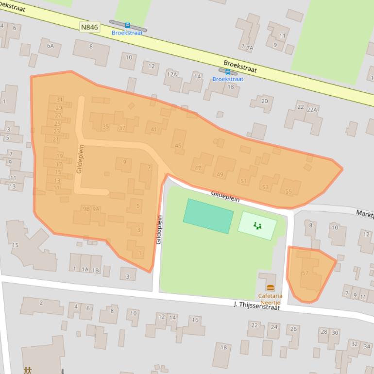 Kaart van postcodegebied 6612BC.