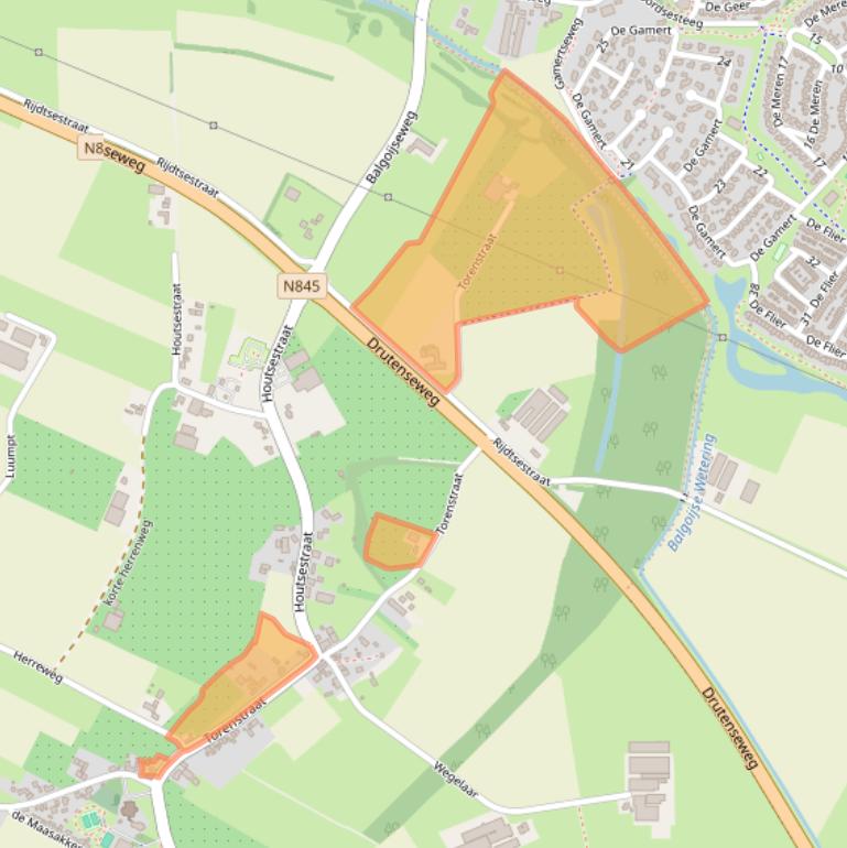 Kaart van postcodegebied 6613AA.