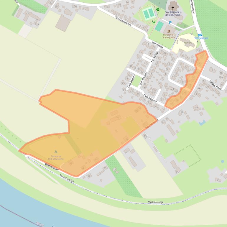 Kaart van postcodegebied 6613AK.