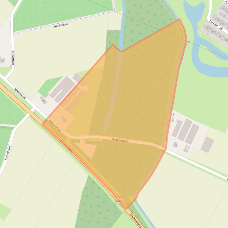 Kaart van postcodegebied 6613AW.