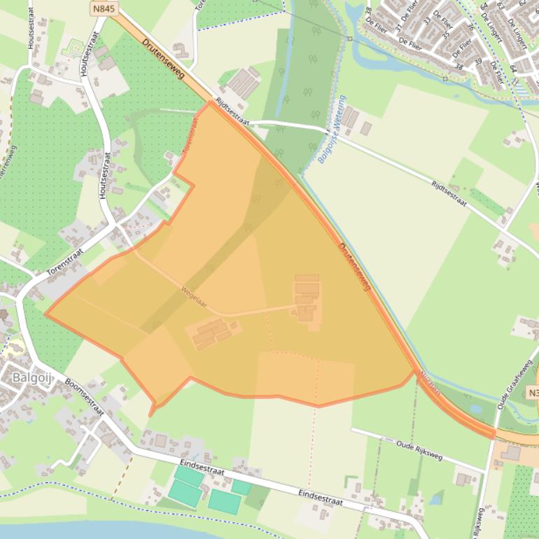 Kaart van postcodegebied 6613AZ.