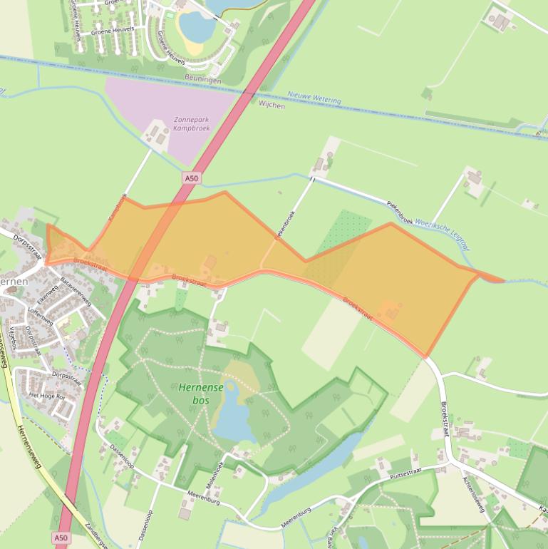 Kaart van postcodegebied 6616AB.
