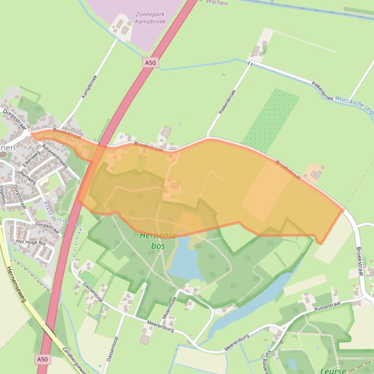 Kaart van postcodegebied 6616AC.