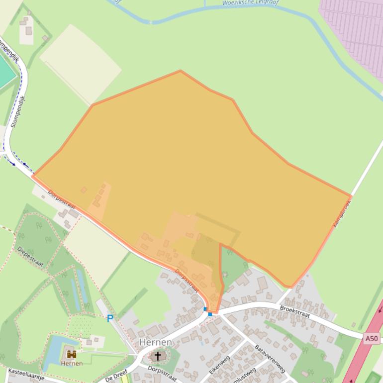 Kaart van postcodegebied 6616AD.