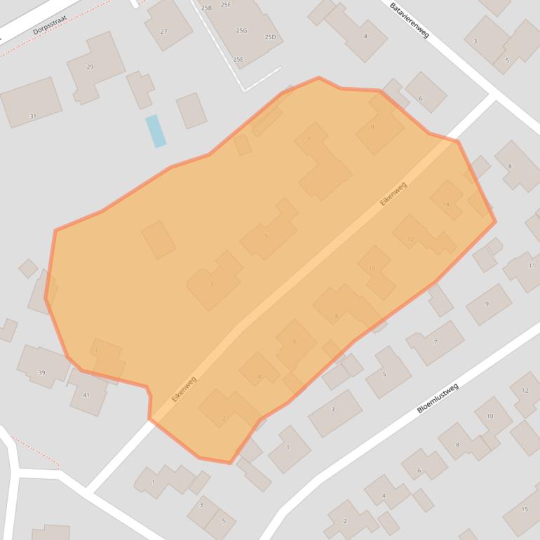 Kaart van postcodegebied 6616AS.