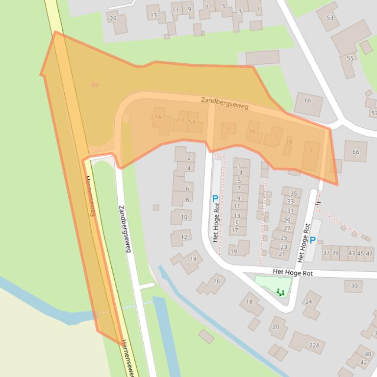 Kaart van postcodegebied 6616AW.