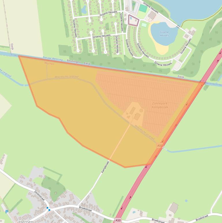 Kaart van postcodegebied 6616BP.